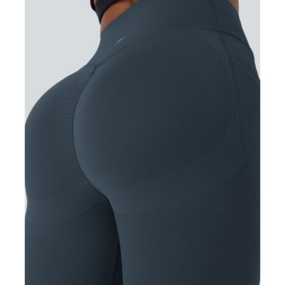 Halara NWT Size Large Full Length Blue High Waisted Butt Lifting Pocket Leggings - Picture 2 of 5